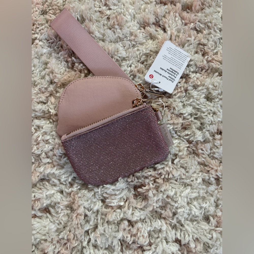 Lululemon Dual Pouch Wristlet Glitter Pink Champagne/ Mink Berry/ Gold - Picture 4 of 9